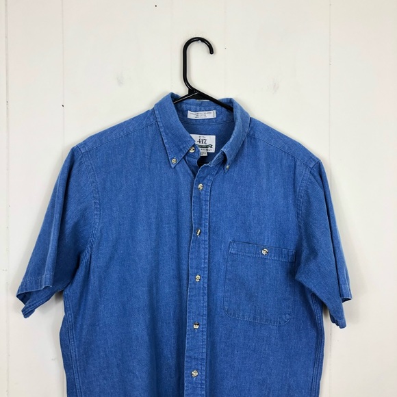 Van-Heusen Short Sleeved Denim Button Down Sz M - Picture 2 of 10